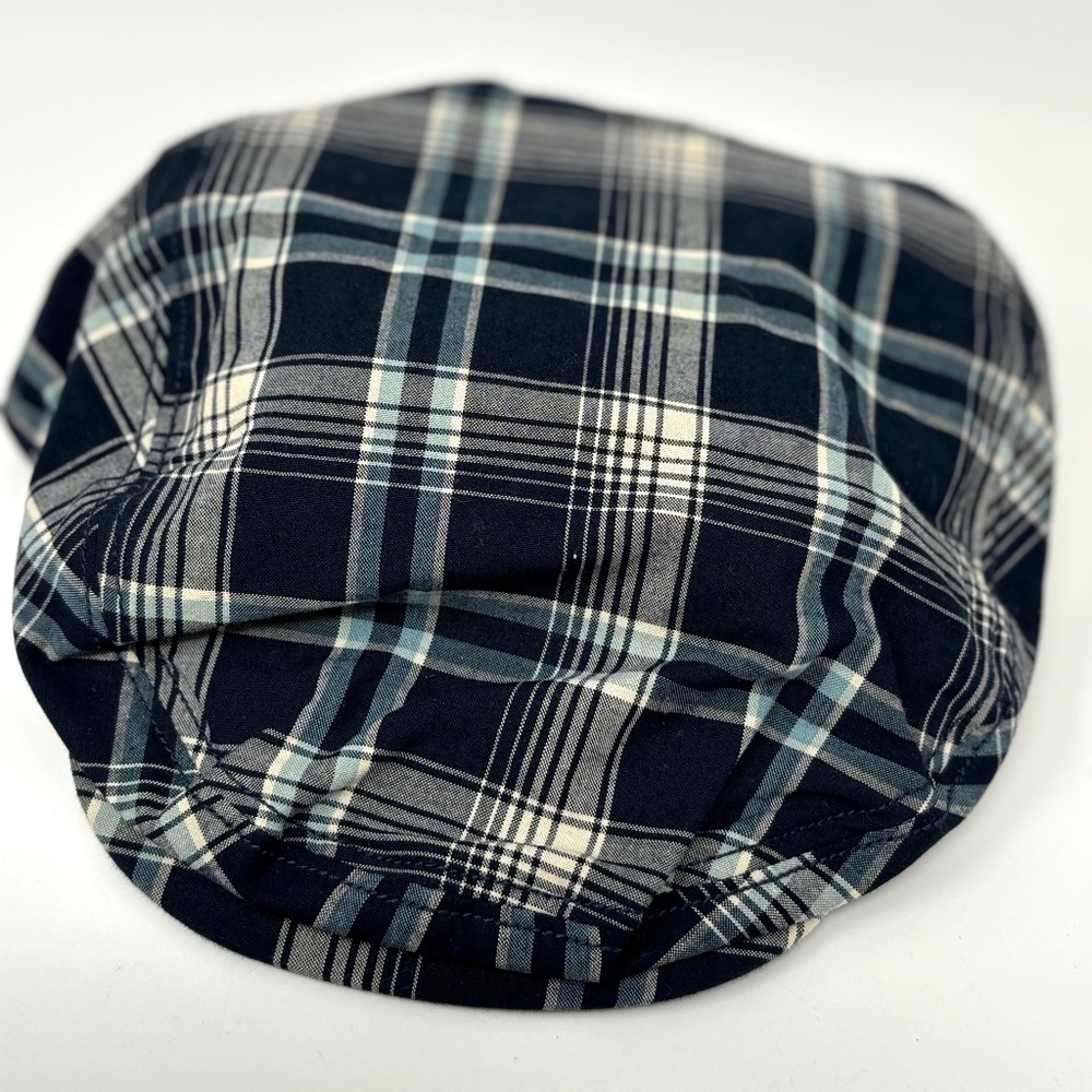 Gymboree Big Kids Boys 8 and Up Newsboy Cap Hat Blue White Plaid 100% Cotton